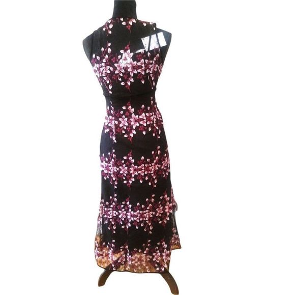 Foxiedox Women's Embroidered Midi Black Size XS Sheath Dress NWT - Picture 8 of 14